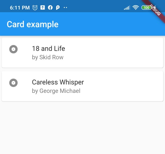 The Widget Card in Flutter.