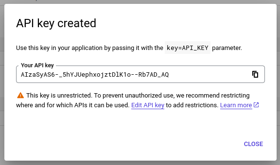 captura de pantalla de habilitación de acceso a la API